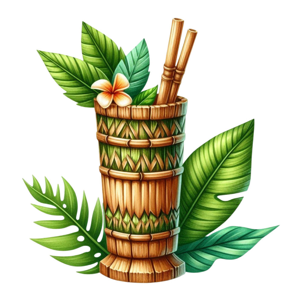 Tiki Cups Fabric Panel 28
