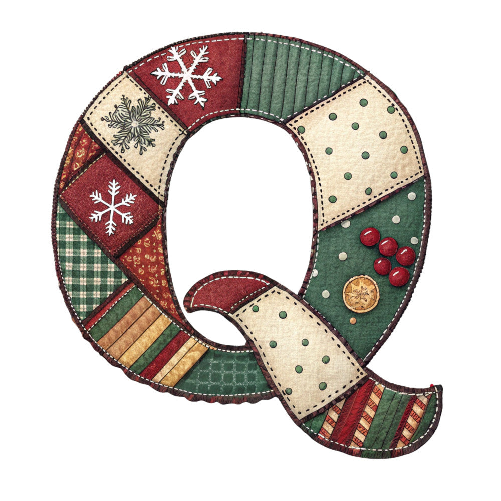 Christmas Patchwork Alphabet Fabric Panel 7