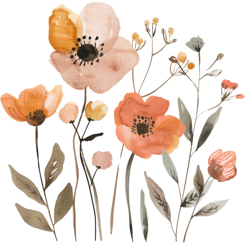 Watercolor Farm Fabric Panel 11