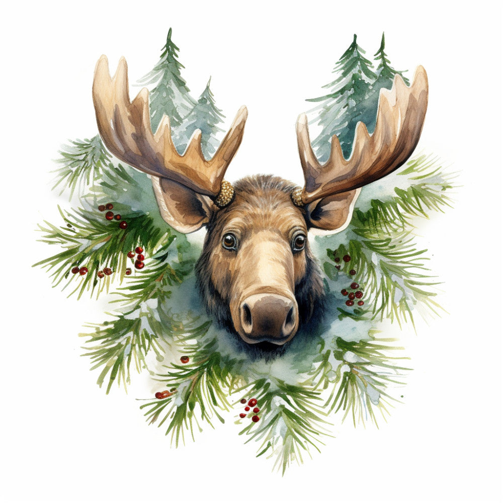 Peeking Moose Fabric Panel 5