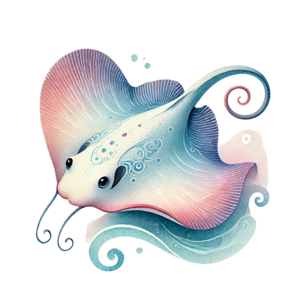Watercolor Sea Fish Fabric Panel 14