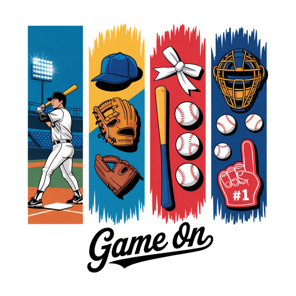 Baseball Brushstroke Fabric Panel 8