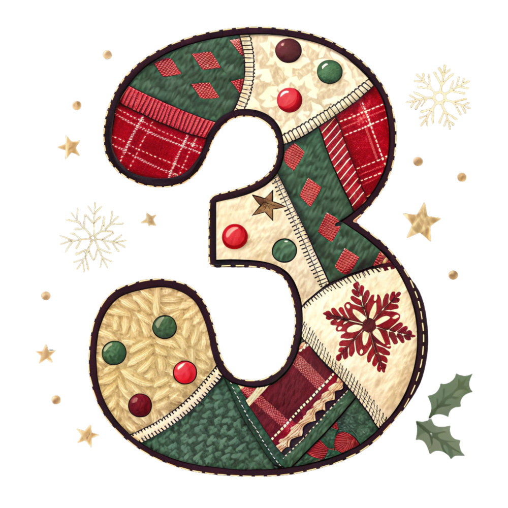 Christmas Patchwork Alphabet Fabric Panel 17