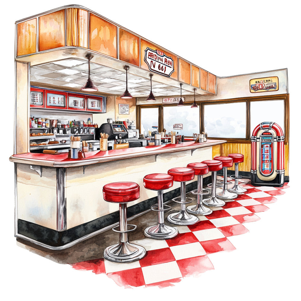 Route 66 Scene Fabric Panel 5