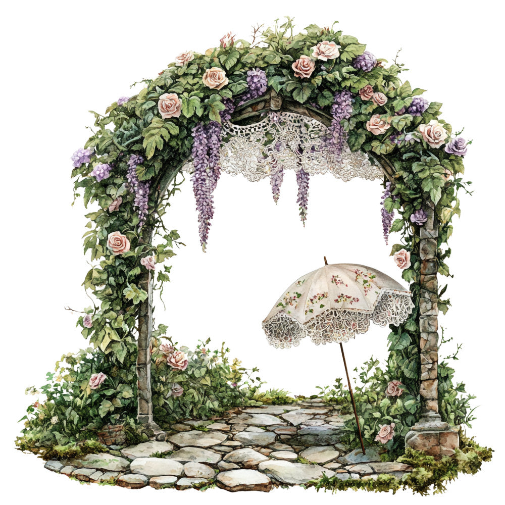 Vintage Garden Fabric Panel 1