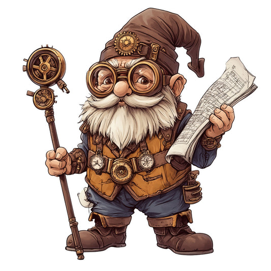 Steampunk Gnomes Fabric Panel 1