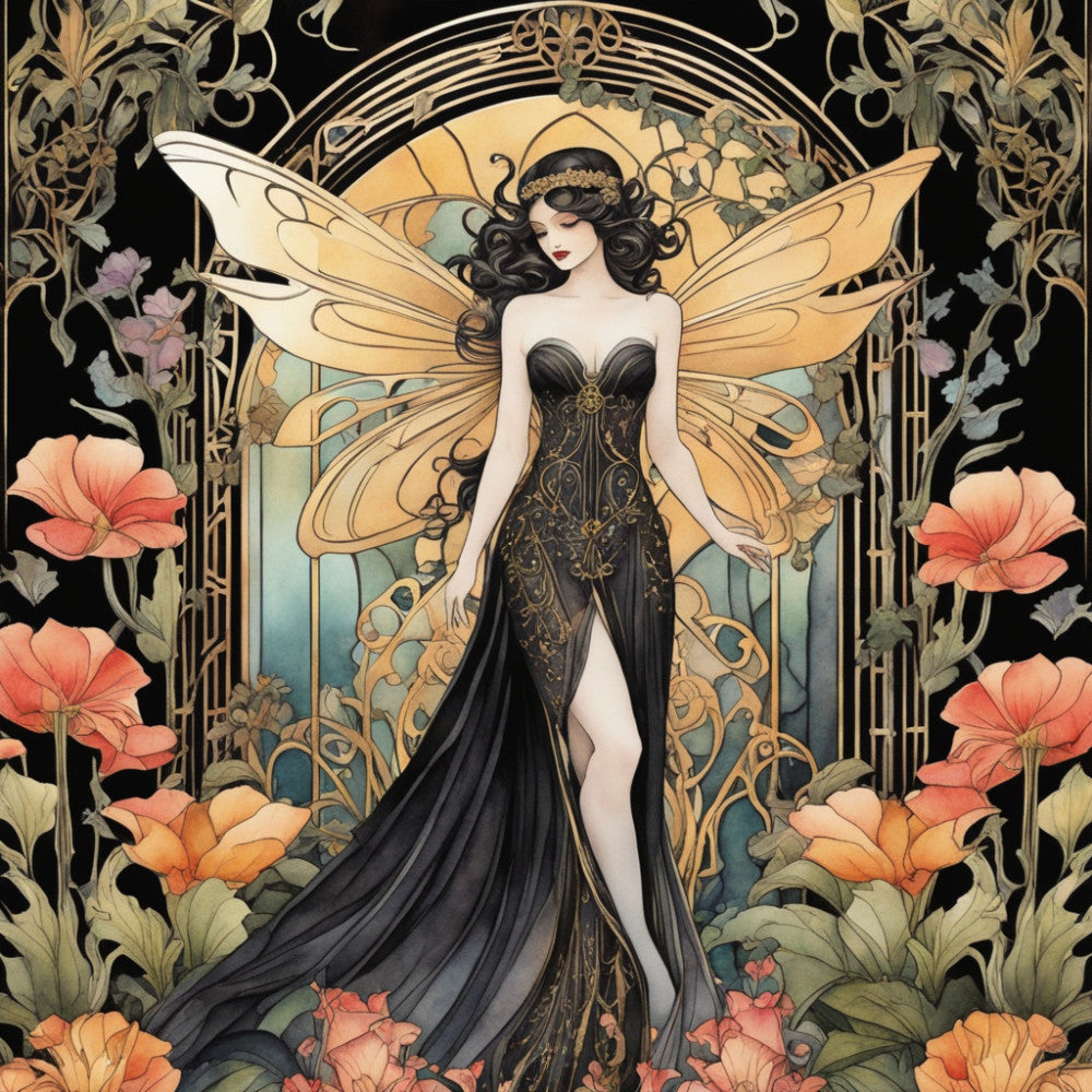Art Nouveau Fairies Fabric Panel 4