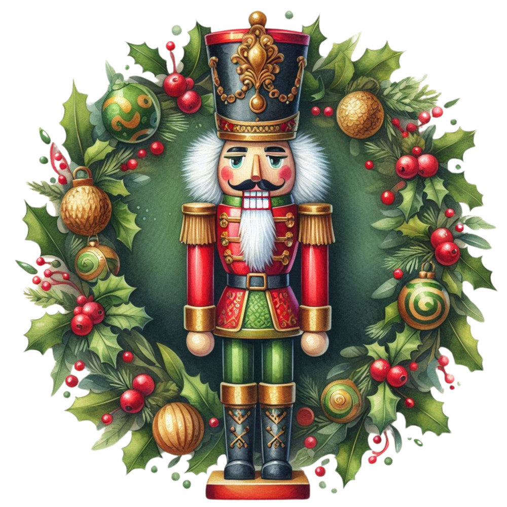 Watercolor Christmas Nutcracker Fabric Panel 1