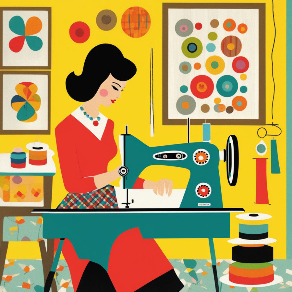 Retro Sewing Fabric Panel 4