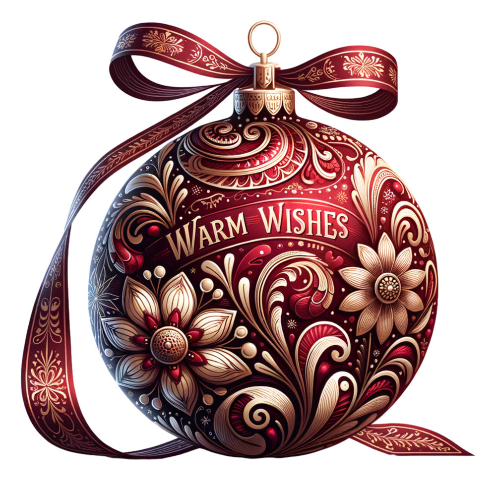 Elegant Christmas Ball Ornaments Fabric Panel 20