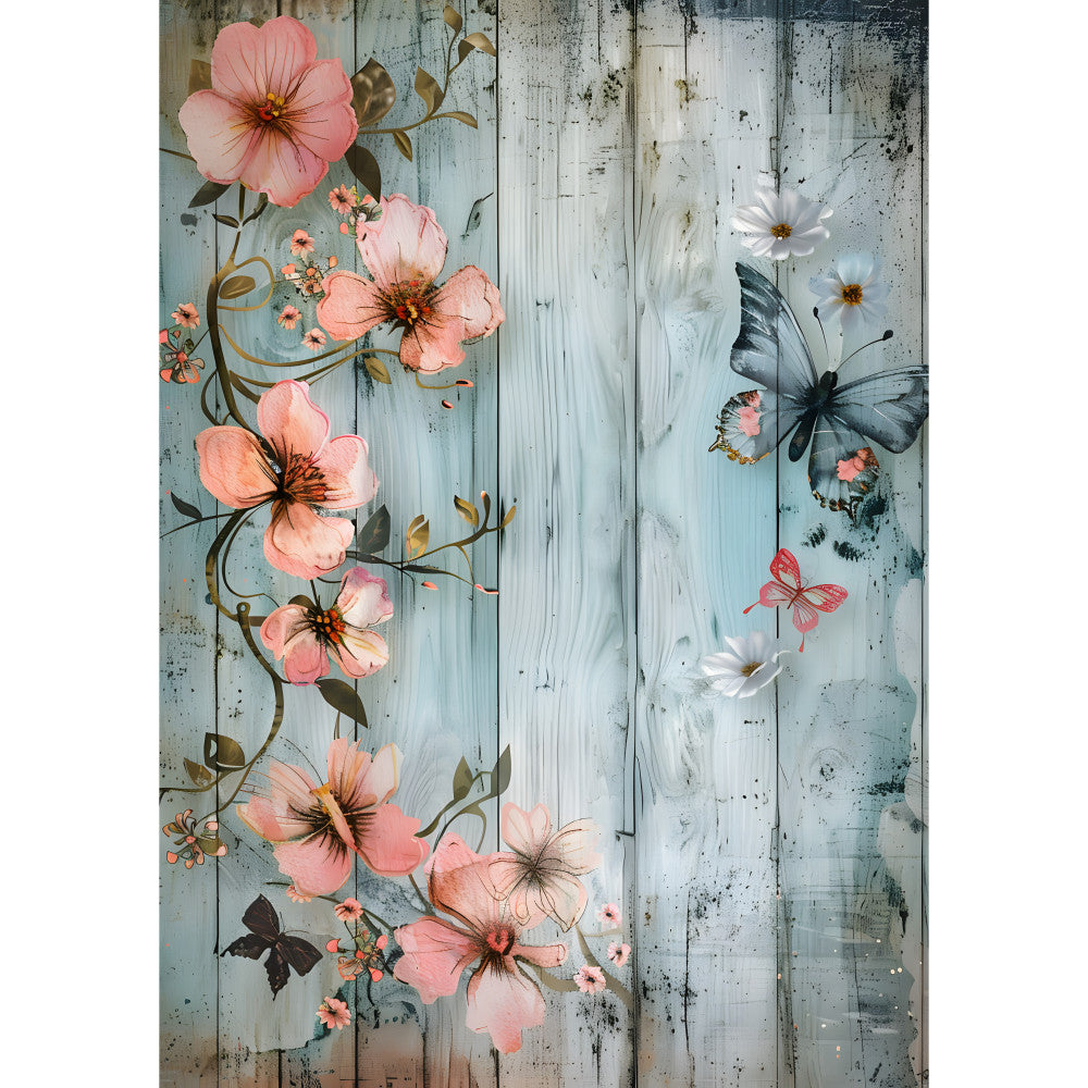 Rustic Butterfly Wall Art Fabric Panel 2