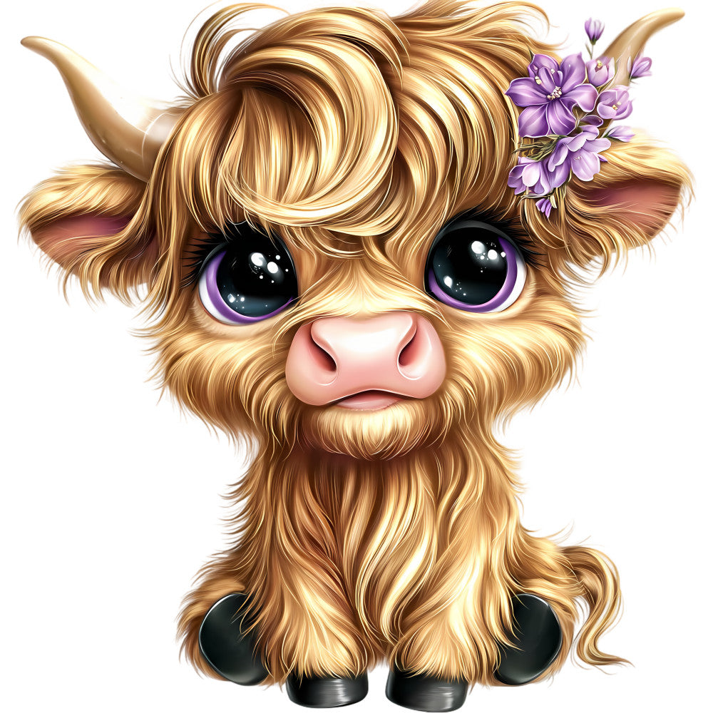 Adorable Highland Cows Fabric Panel 35