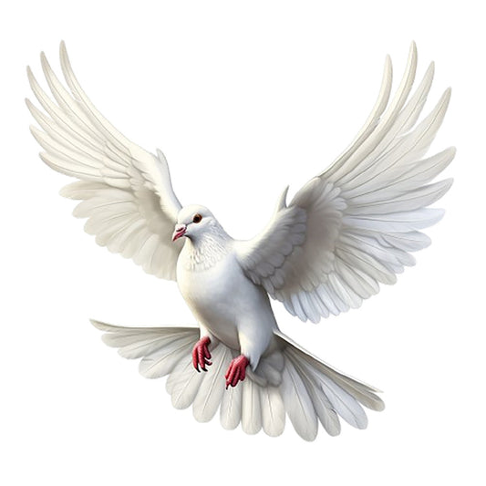 Spring White Doves Fabric Panel 2