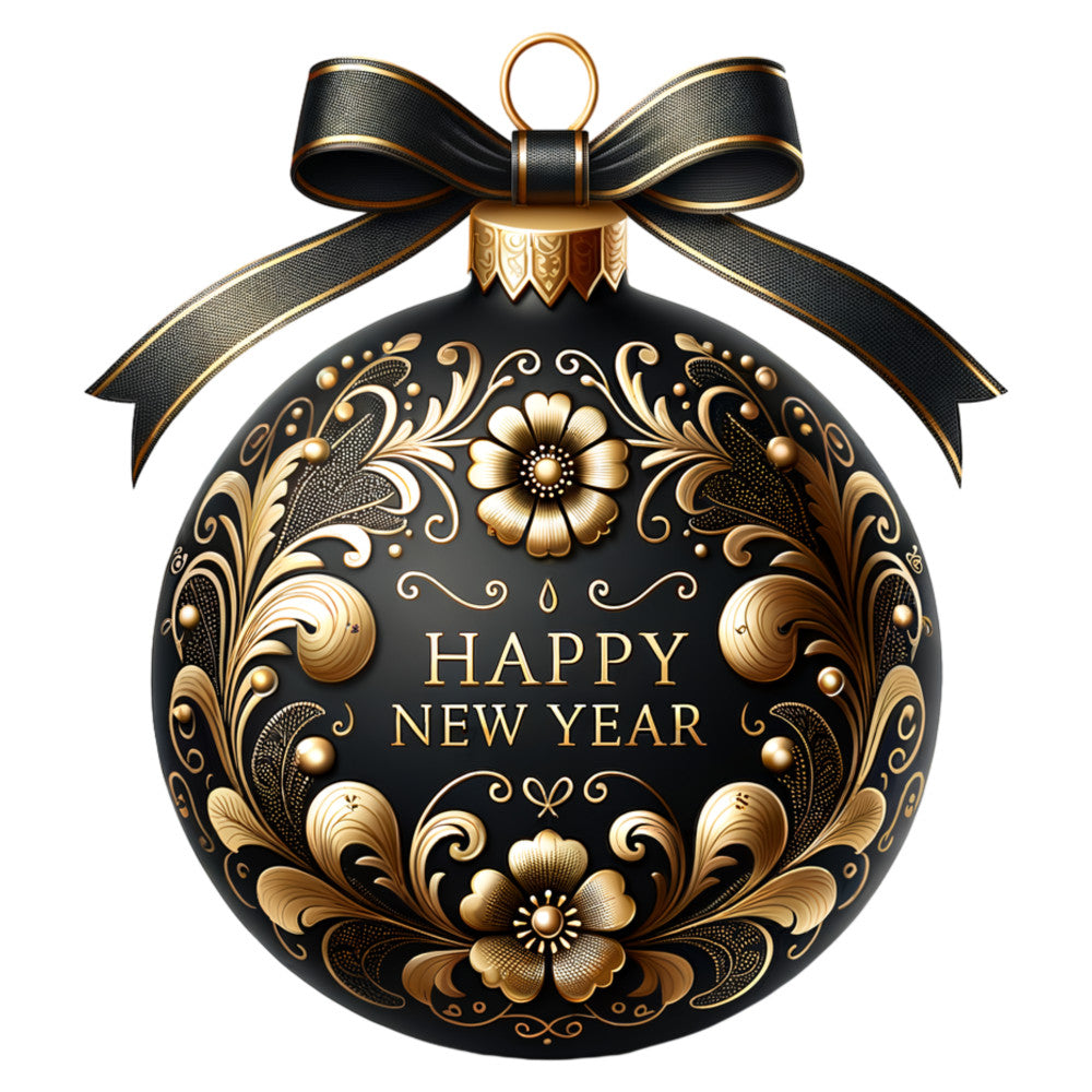 Elegant Christmas Ball Ornaments Fabric Panel 34