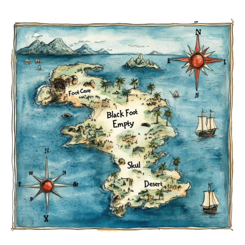 Pirate Treasure Map Fabric Panel 1