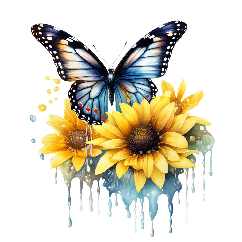 Sunflowers and Butterflies Fabric Panel 20