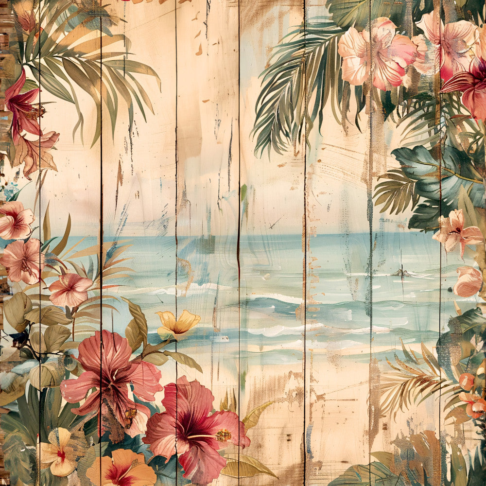 Tropical Beach Scenes Fabric Panel 15