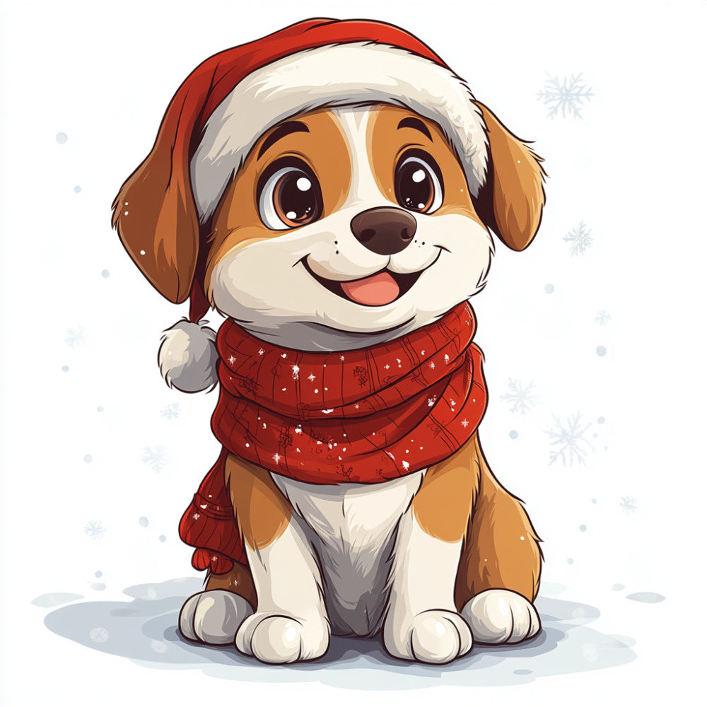 Christmas Dogs Fabric Panel 8