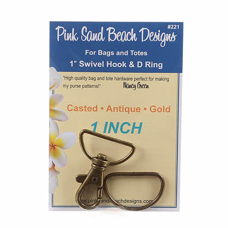 Swivel Hook and D Ring 1in - 3 Color Choices