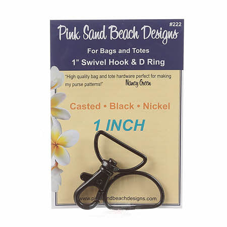 Swivel Hook and D Ring 1in - 3 Color Choices