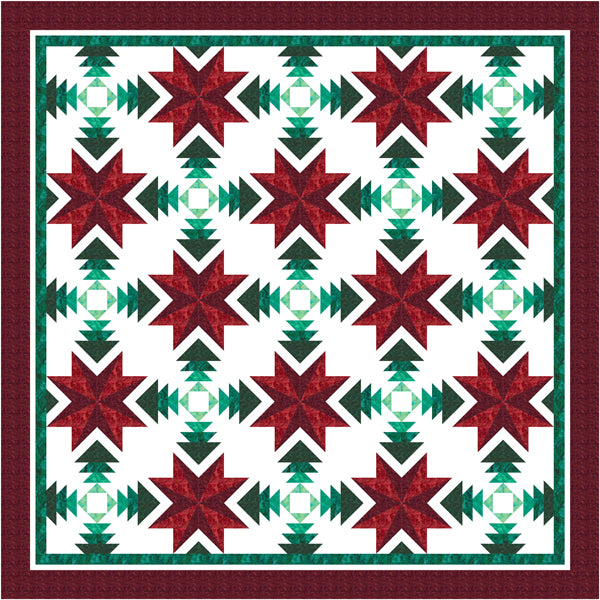 Poinsettia & Pine Quilt Pattern