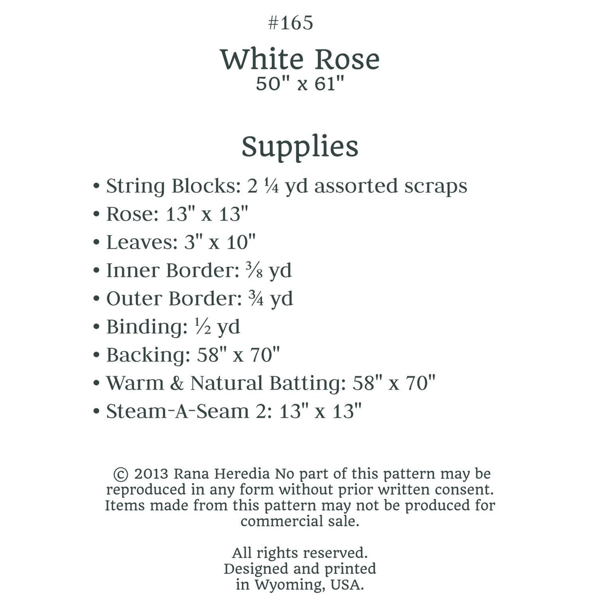 White Rose Quilt Pattern